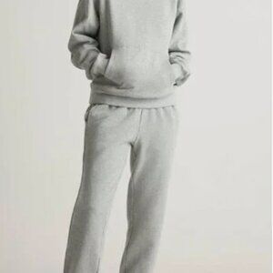 QUINCE Sweatsuit Organic Fleece Boyfriend Sweatpants + Hoodie Size M